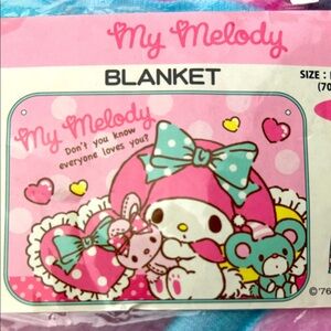 Sanrio My Melody Pink and Blue Blanket and Cover Up NEW! 70 cm x 100 cm So Soft